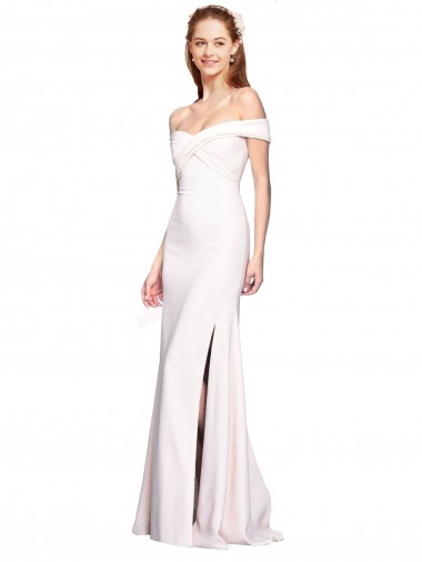 Stretch Crepe Mermaid Long Sleeveless White Formal Dress / Bridesmaid Dress Glasgow