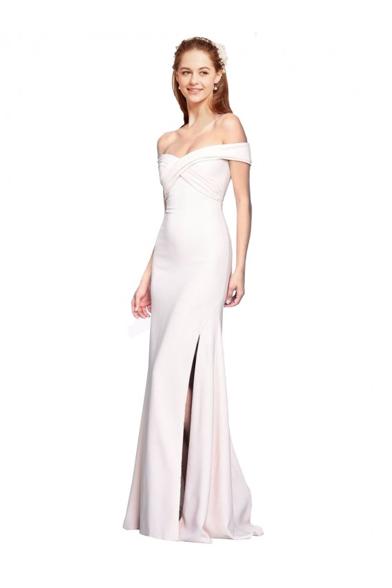 Stretch Crepe Mermaid Long Sleeveless White Formal Dress / Bridesmaid Dress Glasgow