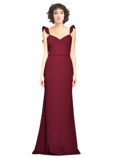 Stretch Crepe Mermaid Mermaid Sleeveless Burgundy Prom Dress / Bridesmaid Dress Glasgow