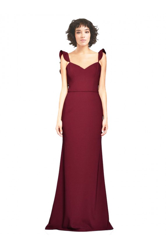 Stretch Crepe Mermaid Mermaid Sleeveless Burgundy Prom Dress / Bridesmaid Dress Glasgow