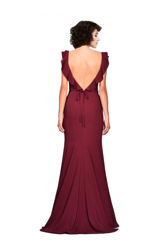 Stretch Crepe Mermaid Mermaid Sleeveless Burgundy Prom Dress / Bridesmaid Dress Glasgow