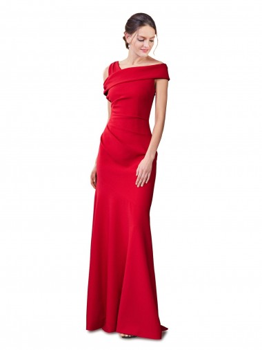 Stretch Crepe Mermaid Long Sleeveless Red Formal Evening Gown / Prom Dress / Bridesmaid Dress Glasgow