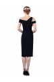 Stretch Crepe Mermaid Cocktail Length Sleeveless Dark Navy Prom Dresses Glasgow