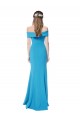 Stretch Crepe Sheath Long Sleeveless Peacock Blue Formal Dress / Bridesmaid Dress Glasgow