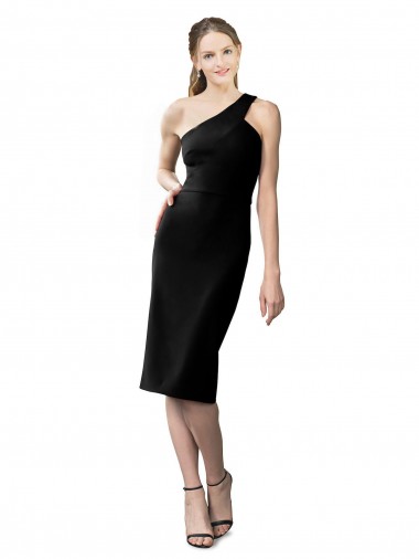 Stretch Crepe Sheath Cocktail Length Sleeveless Black Prom Dresses Glasgow