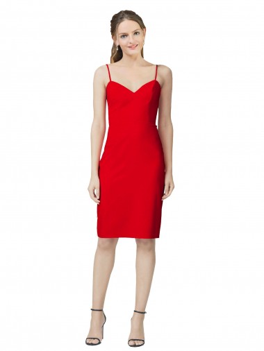 Stretch Crepe Sheath Sheath Sleeveless Red Formal Evening Gown / Prom Dress / Bridesmaid Dress Glasgow