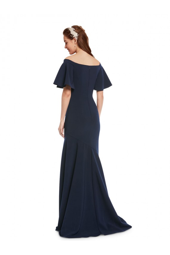 Stretch Crepe Mermaid Short Sleeves Long Bridesmaid Dress / Formal Dress Glasgow