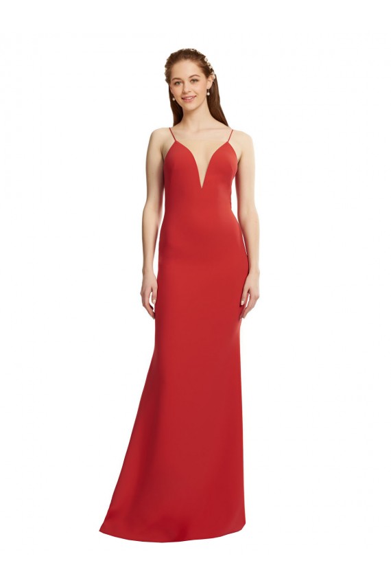 Stretch Crepe Mermaid Long Sleeveless Open Back Formal Evening Gown / Prom Dress / Bridesmaid Dress Glasgow