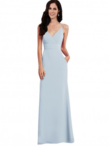 Stretch Crepe Trumpet Long Sleeveless V-Back Formal Dress / Bridesmaid Dress Glasgow