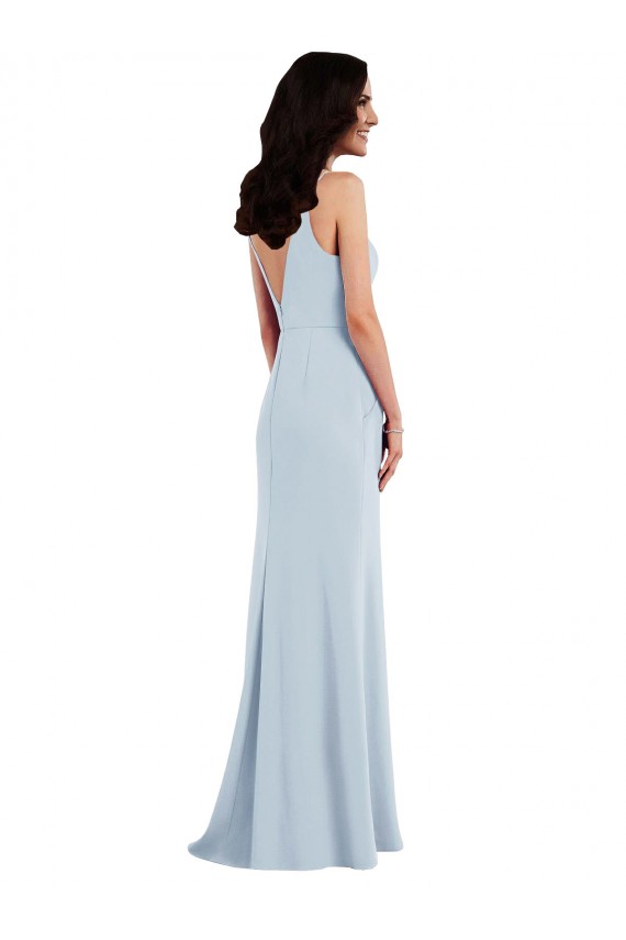 Stretch Crepe Trumpet Long Sleeveless V-Back Formal Dress / Bridesmaid Dress Glasgow