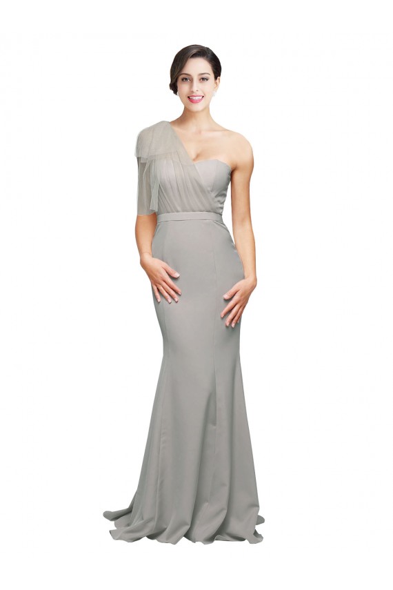 Stretch Crepe & Tulle Mermaid Sweep Train Sleeveless Low Back Formal Evening Gown / Prom Dress / Bridesmaid Dress Glasgow