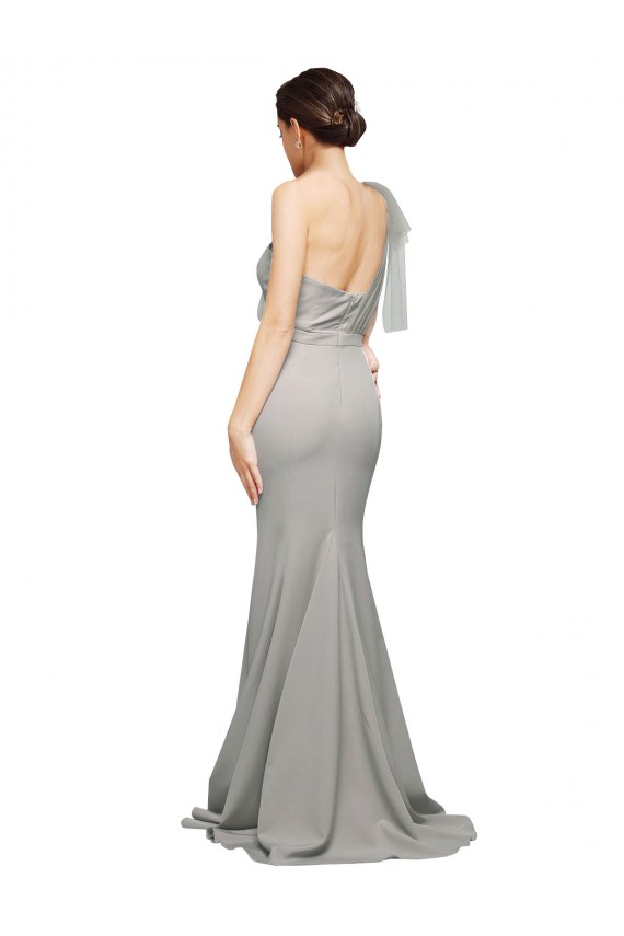 Stretch Crepe & Tulle Mermaid Sweep Train Sleeveless Low Back Formal Evening Gown / Prom Dress / Bridesmaid Dress Glasgow