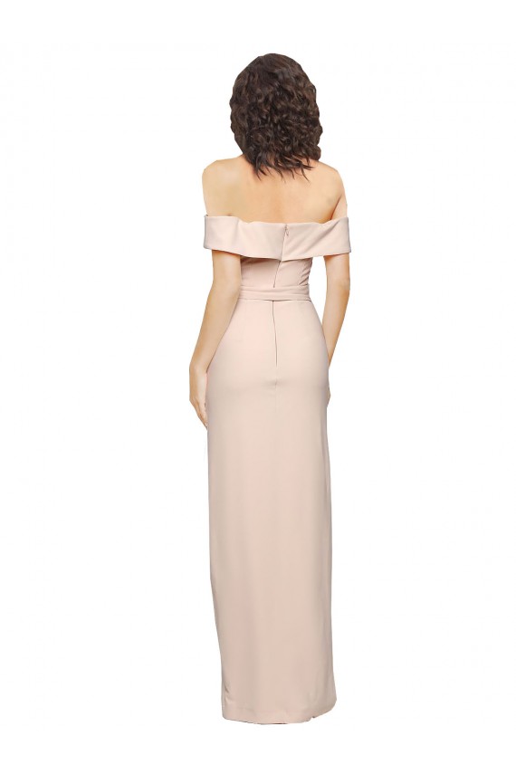 Stretch Crepe Mermaid Long Sleeveless Low Back Daring Side Slit Prom Dresses Glasgow