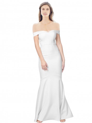 Stretch Crepe Mermaid Long Sleeveless Ivory Low Back Formal Dress / Bridesmaid Dress Glasgow