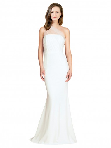 Stretch Crepe & Tulle Mermaid Sweep Train Sleeveless Formal Evening Gown / Bridesmaid Dress Glasgow
