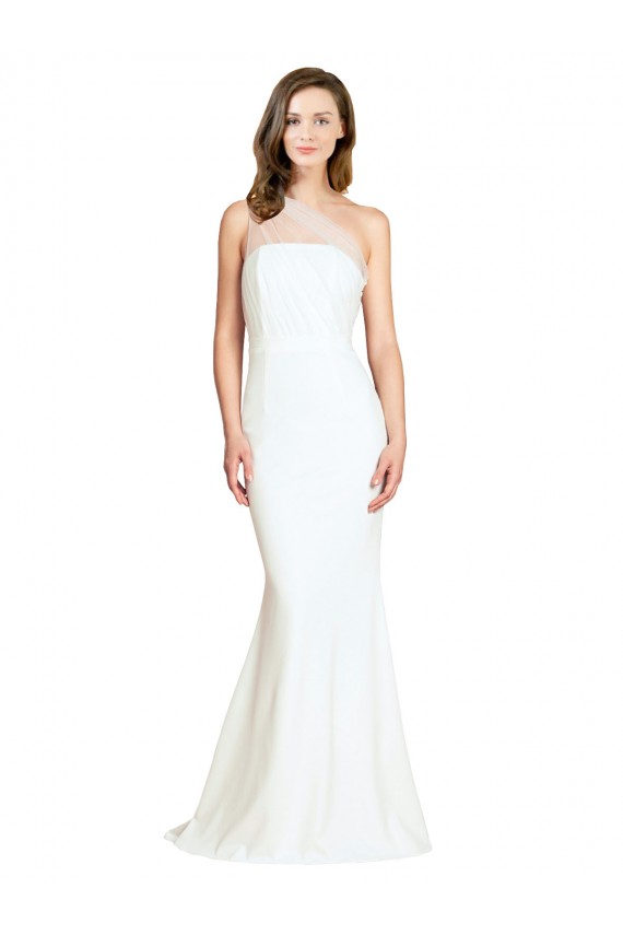 Stretch Crepe & Tulle Mermaid Sweep Train Sleeveless Formal Evening Gown / Bridesmaid Dress Glasgow