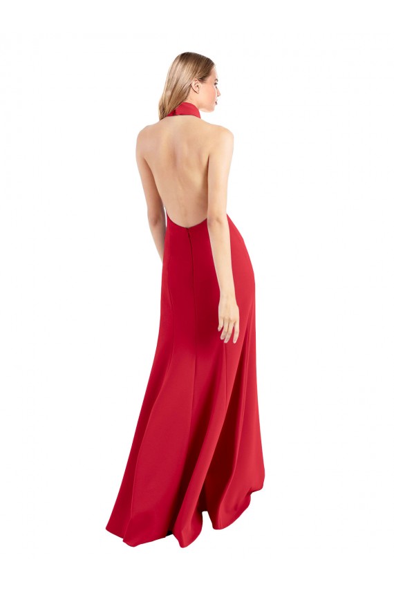 Stretch Crepe A-Line Long Sleeveless Open Back Formal Evening Gown / Prom Dress / Bridesmaid Dress Glasgow