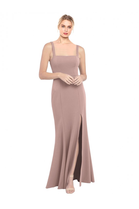 Stretch Crepe Mermaid Long Sleeveless Side Slit Prom Dresses Glasgow