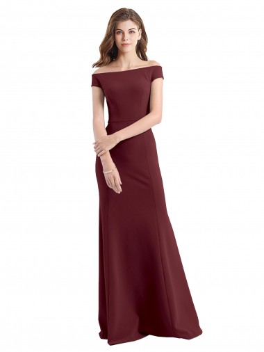 Stretch Crepe Sheath Sheath Sleeveless Burgundy Gold Prom Dress / Bridesmaid Dress Glasgow