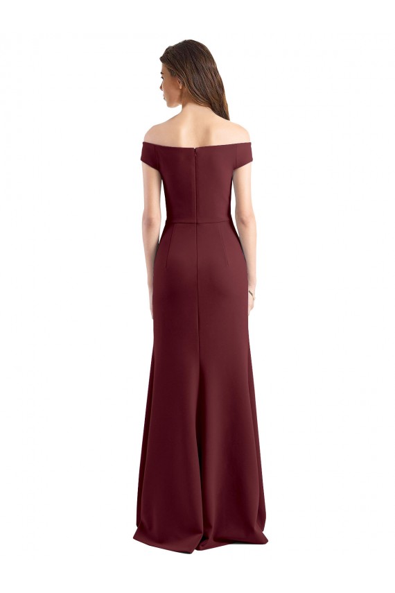 Stretch Crepe Sheath Sheath Sleeveless Burgundy Gold Prom Dress / Bridesmaid Dress Glasgow
