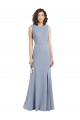 Stretch Crepe Sheath Long Sleeveless Open Back Bridesmaid Dress Glasgow