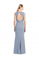 Stretch Crepe Sheath Long Sleeveless Open Back Bridesmaid Dress Glasgow