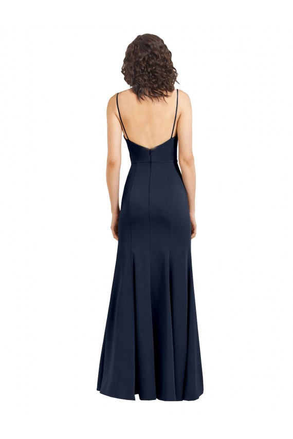 Stretch Crepe Sheath Long Sleeveless Low Back Formal Dress / Bridesmaid Dress Glasgow