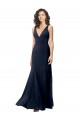 Stretch Crepe A-Line Sleeveless Dark Navy Formal Dress / Bridesmaid Dress Glasgow
