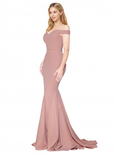 Stretch Crepe Mermaid Sweep Train Sleeveless Formal Evening Gown / Prom Dress / Bridesmaid Dress Glasgow