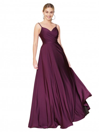 Stretch Crepe A-Line Long Sleeveless V-Back Formal Evening Gown / Prom Dress / Bridesmaid Dress Glasgow