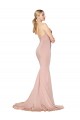 Stretch Crepe Mermaid Long Sleeveless Mauve Low Back Formal Dress / Bridesmaid Dress Glasgow