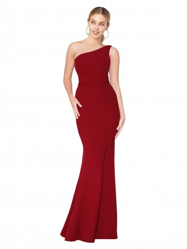 Stretch Crepe Mermaid Mermaid Sleeveless Burgundy Formal Evening Gown / Prom Dress / Bridesmaid Dress Glasgow