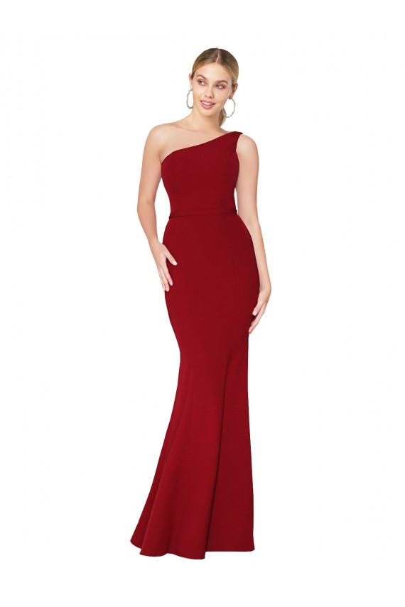 Stretch Crepe Mermaid Mermaid Sleeveless Burgundy Formal Evening Gown / Prom Dress / Bridesmaid Dress Glasgow