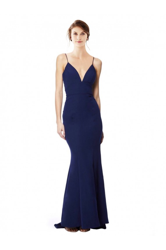 Stretch Crepe Mermaid Long Sleeveless Open Back Formal Dress / Bridesmaid Dress Glasgow