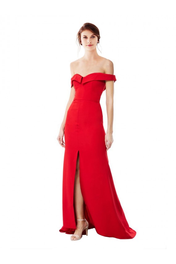 Stretch Crepe A-Line Long Sleeveless Bridesmaid Dress / Evening Dress Glasgow
