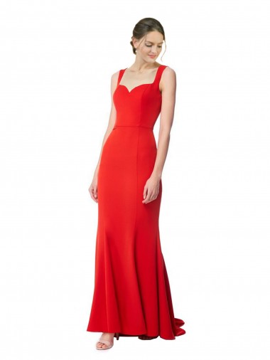 Stretch Crepe Mermaid Long Red Formal Evening Gown / Prom Dress / Bridesmaid Dress Glasgow