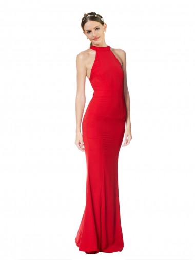 Stretch Crepe Mermaid Long Sleeveless Prom Dress / Bridesmaid Dress Glasgow