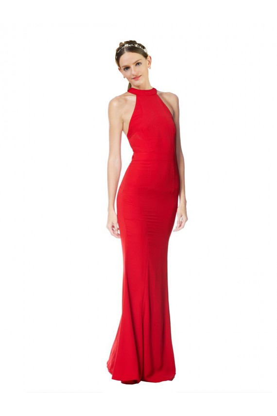 Stretch Crepe Mermaid Long Sleeveless Prom Dress / Bridesmaid Dress Glasgow
