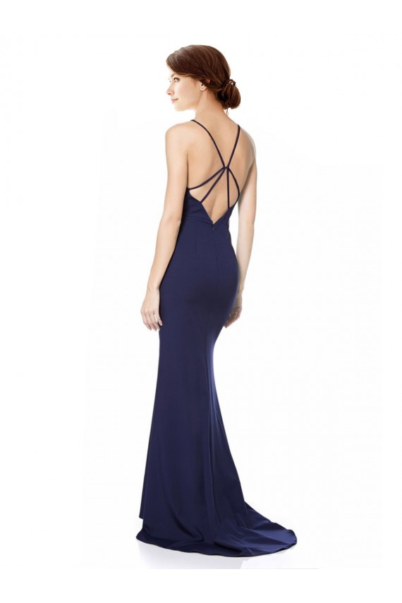 Stretch Crepe Mermaid Long Sleeveless Criss Cross Open Back Formal Evening Gown / Prom Dress / Bridesmaid Dress Glasgow