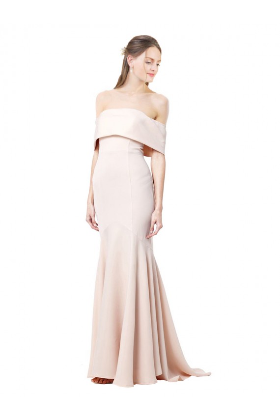 Stretch Crepe Mermaid Long Sleeveless Nude Formal Evening Gown / Prom Dress / Bridesmaid Dress Glasgow