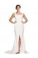 Stretch Crepe Sheath Sweep Train Sleeveless Low Back Semi Formal Evening Dress / Prom Dress / Bridesmaid Dress Glasgow