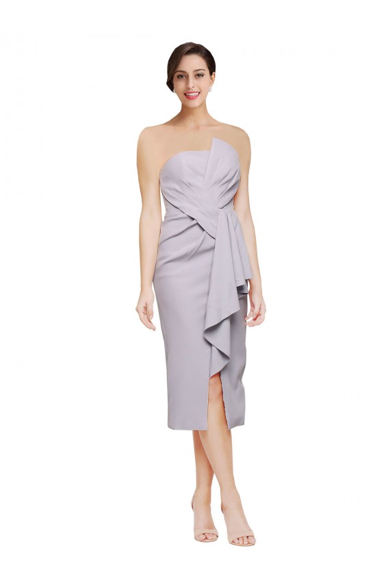 Stretch Crepe Sheath Cocktail Length Sleeveless Low Back High Low Evening Gown / Prom Dress / Bridesmaid Dress Glasgow
