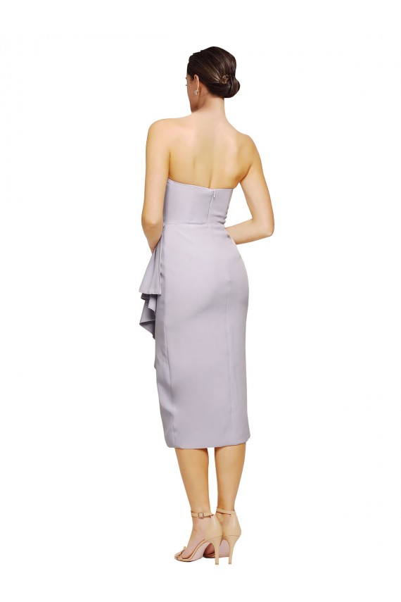 Stretch Crepe Sheath Cocktail Length Sleeveless Low Back High Low Evening Gown / Prom Dress / Bridesmaid Dress Glasgow