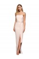 Stretch Crepe Sheath Long Sleeveless Low Back Nude Prom Dresses Glasgow