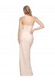 Stretch Crepe Sheath Long Sleeveless Low Back Nude Prom Dresses Glasgow