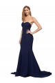 Stretch Crepe A-Line Sweep Train Sleeveless Low Back Formal Evening Gown / Prom Dress / Bridesmaid Dress Glasgow