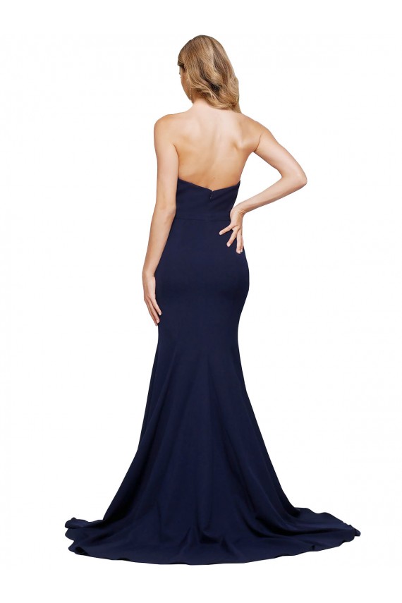 Stretch Crepe A-Line Sweep Train Sleeveless Low Back Formal Evening Gown / Prom Dress / Bridesmaid Dress Glasgow