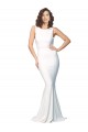 Stretch Crepe Sheath Long Sleeveless High Neck Low Back Prom Dresses Glasgow