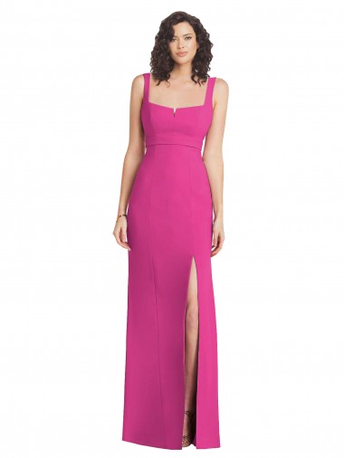 Stretch Crepe Trumpet Long Sleeveless Square Neck Low Back Prom Dresses Glasgow