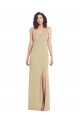 Stretch Crepe Trumpet Long Sleeveless Low Back Champagne Prom Dresses Glasgow